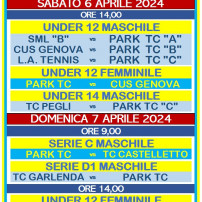 Gli impegni del Park Tennis Genova nei campionati a squadre (6-7 aprile)